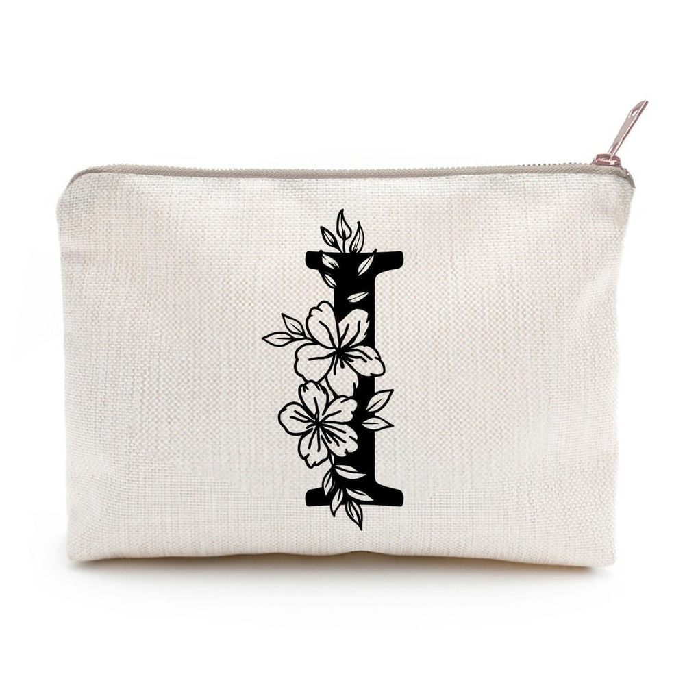 Monogram Toiletry Makeup Bag Personalized Travel Cosmetic Bag Floral Initial🦁